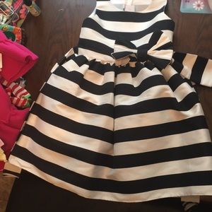 Black and white striped dress